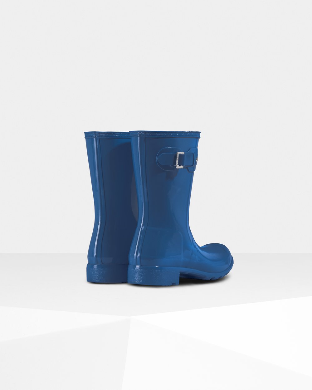 Women Hunter Original Tour Foldable Gloss | Short Rain Boots Blue | NZ-69481-MSKF